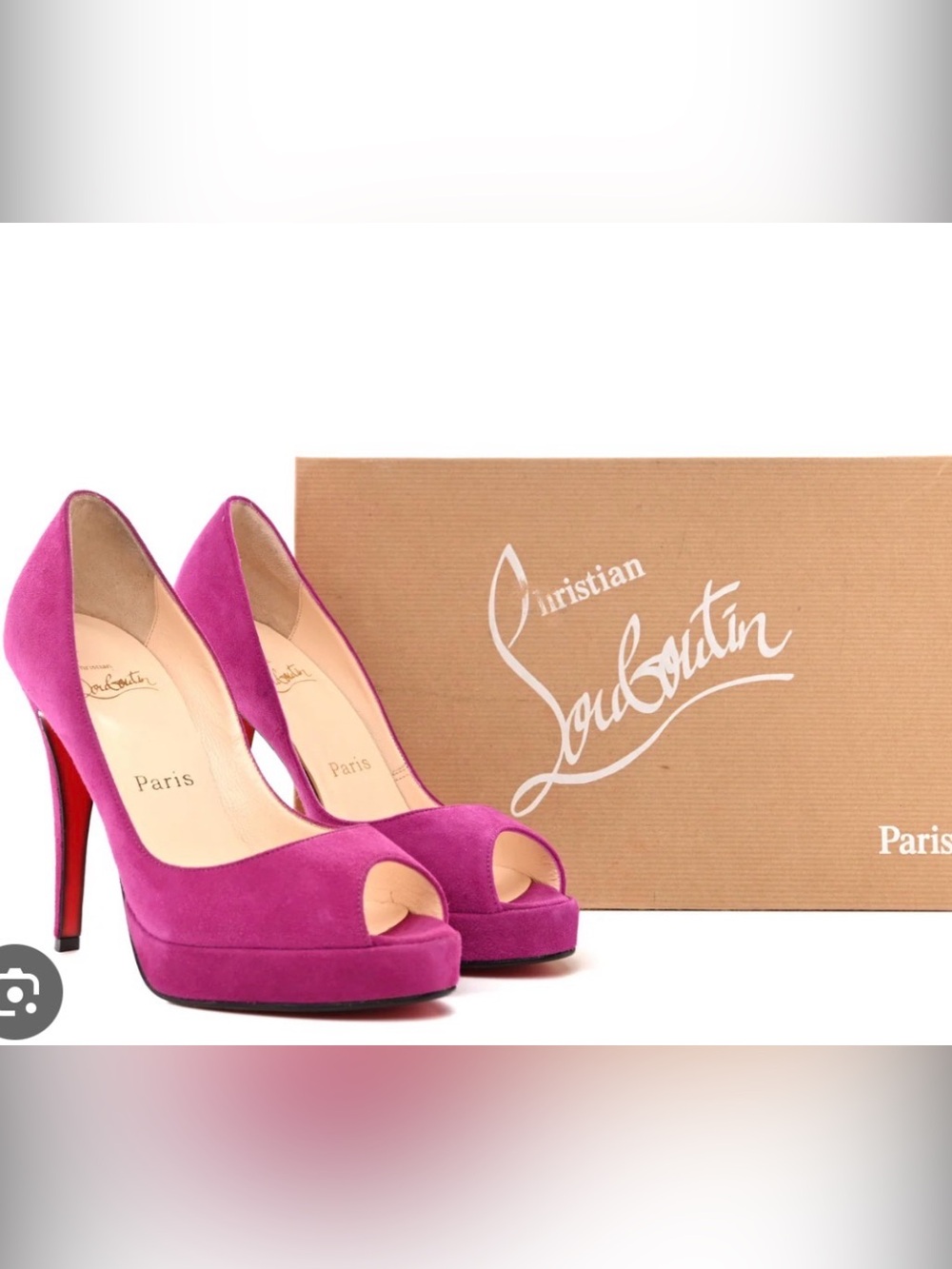 Christian  Louboutin Very Prive 120 Veau Hot Pink Pump Size 36.5